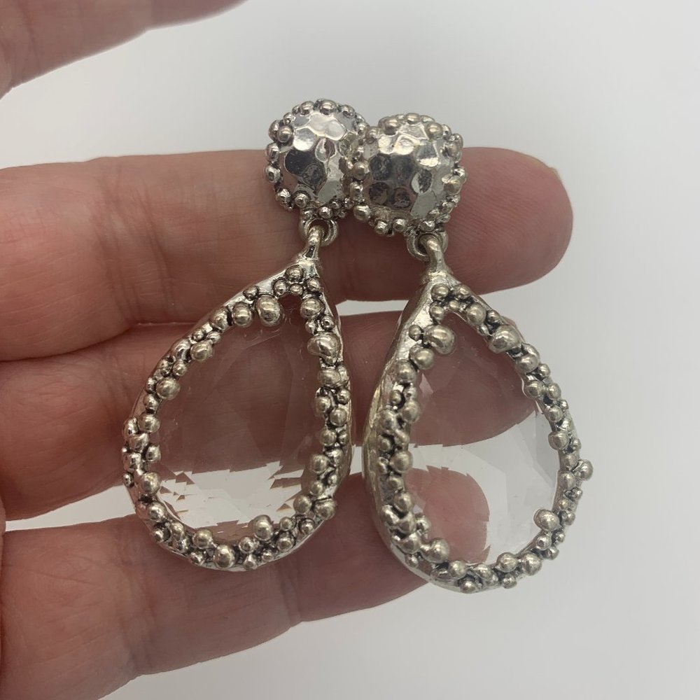 Silver Cystal Drop Earrings